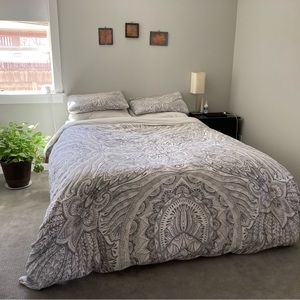 Beautiful boho chic King duvet cover and shams from Urban Outfitters